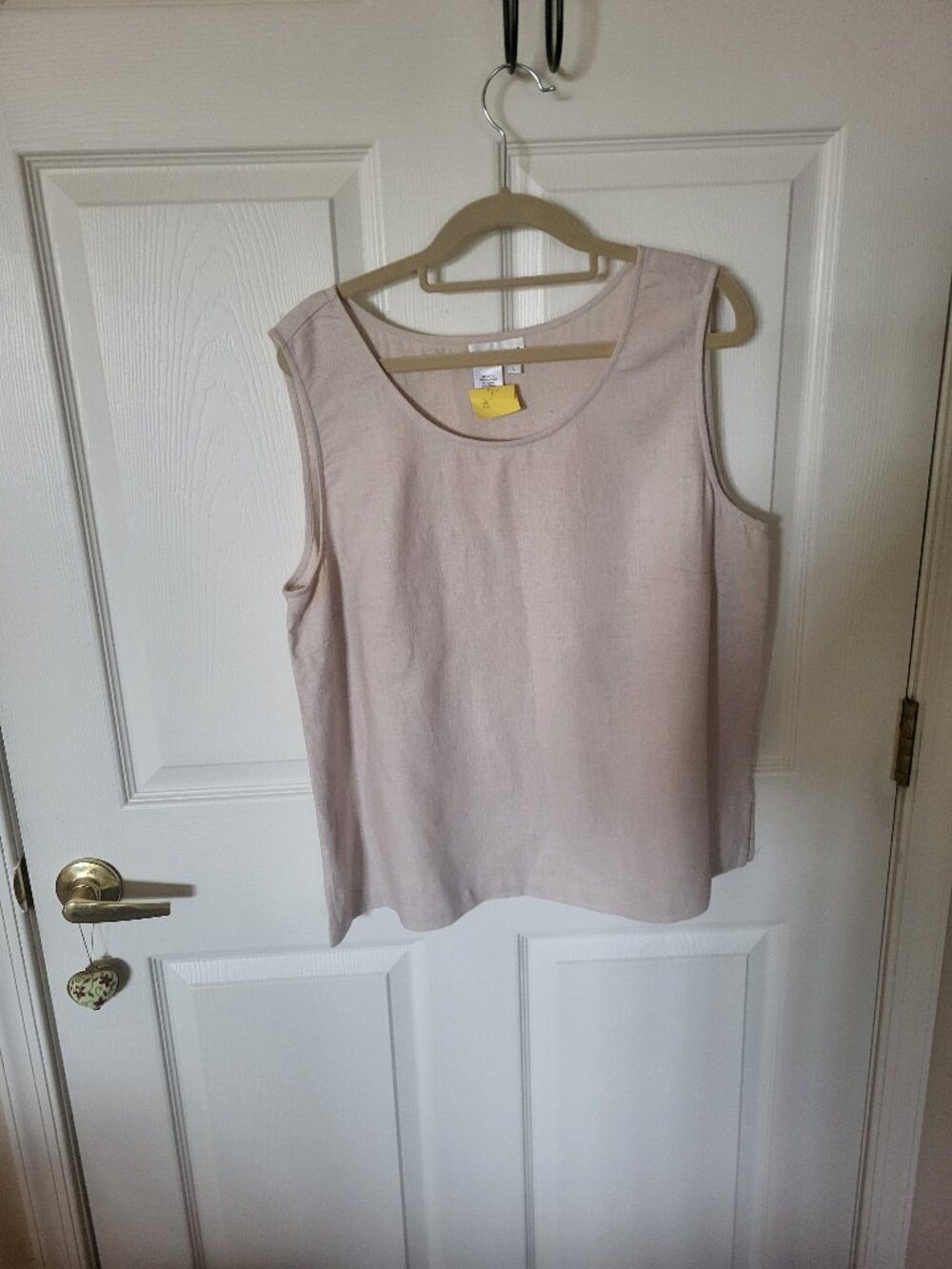 Coldwater Creek Linen Blend Tank Top - Beige/Tan Size L